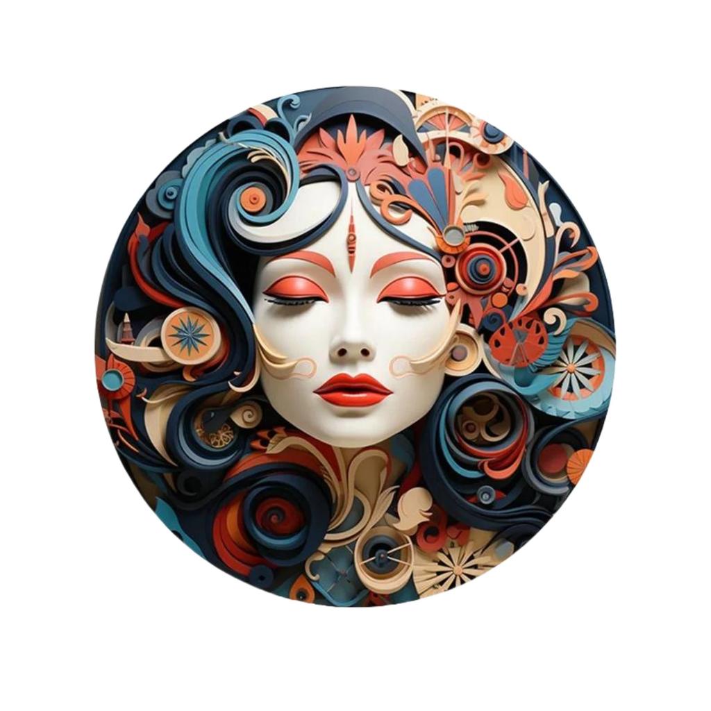 High Definition Metal Tin Sign Set Bohemian Sun Moon Goddess Round Wall Art Decor for Spiritual Home
