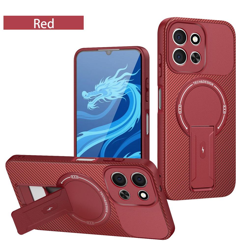 

Чехол из углеродного волокна с невидимой подставкой и встроенным магнитным кольцом для Xiaomi Redmi 15C 14C 13 13C Note 14 Pro 13 Redmi A5 A3 Redmi A3x