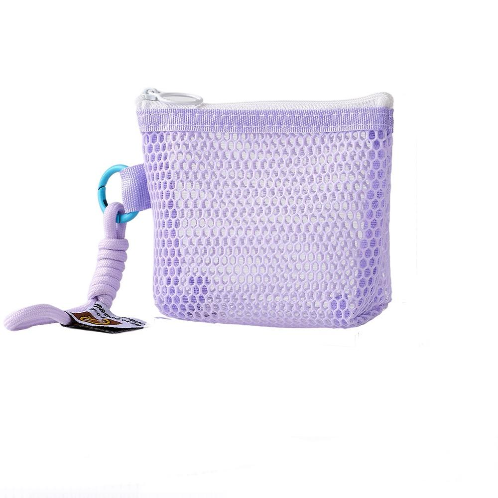 New Dopamine Color Mesh Storage Bag Toiletry Candy Color Coin Purse Handheld Zipper Closure Travel Storage Pouch Travel Storage