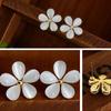 Women Stylish Pure White Flower Ear Stud