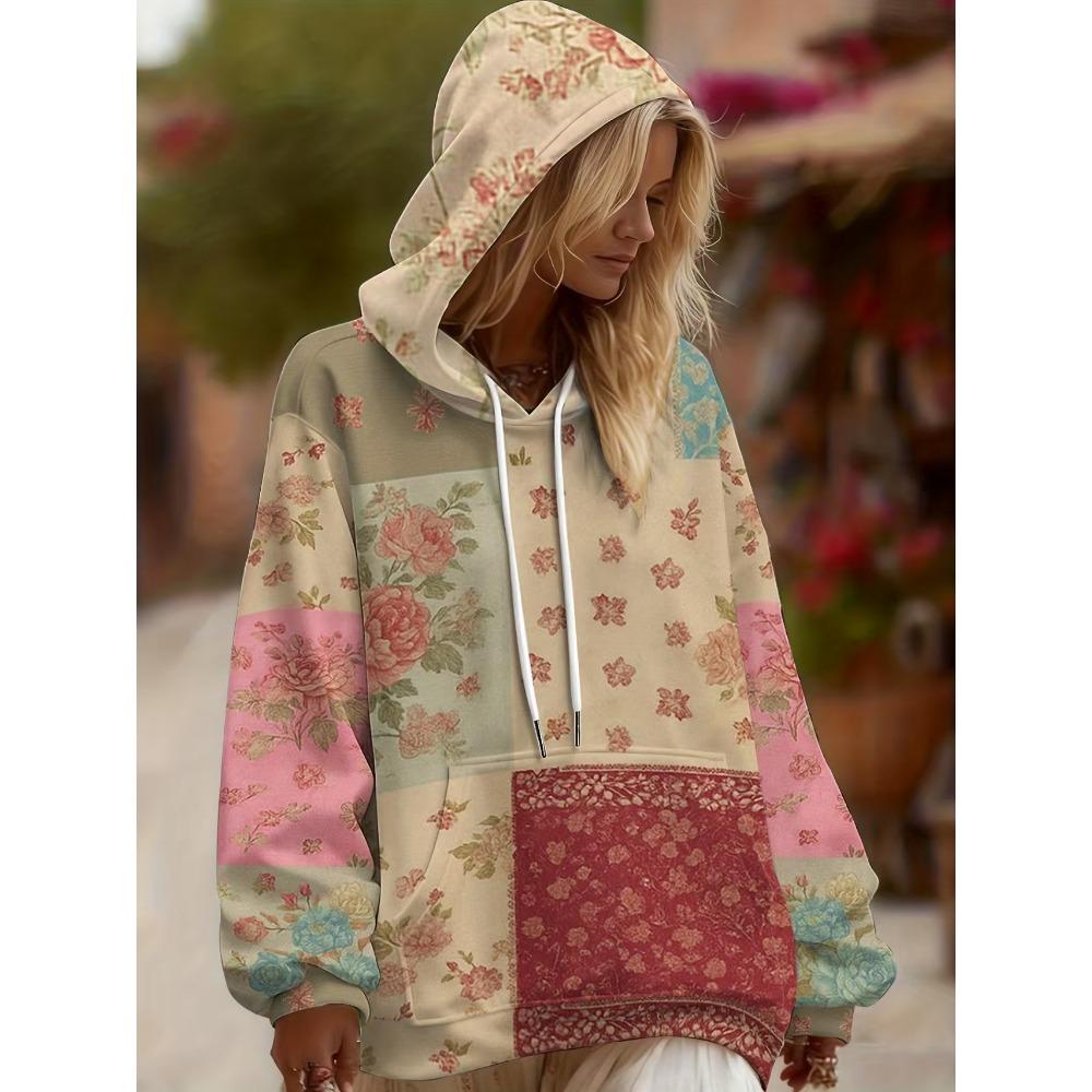 Autumn Floral 3d Print Hoodie Women Fasual European American Style Hoodie Streetwear Sweatshirt Women Clothes Top