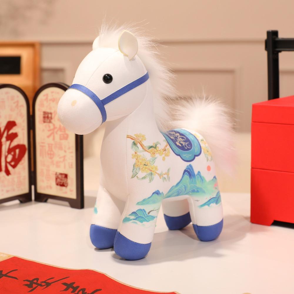 Chinese Style Cartoon Steed Doll PP Cotton Plush Horse Doll Pendant  Year of Horse