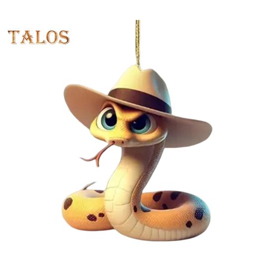 

Украшение в виде змеи, мультяшная змея, подвесное украшение на рождественскую елку, красочная акриловая змея, аксессуар для заднего вида автомобиля для праздничного декора B