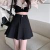 Women's Spring Autumn Pleated JK Short Skirt Petite A-Line Stylish Design Casual Design-forward Slimming All-match Versatile Skirt