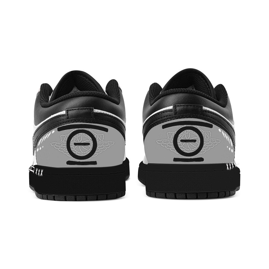 Jordan Air Jordan 1 Black Hole Product Abrasion Resistant Slip Resistant Low top Vintage Basketball Shoes Unisex Gray 553558-165(Team529-)