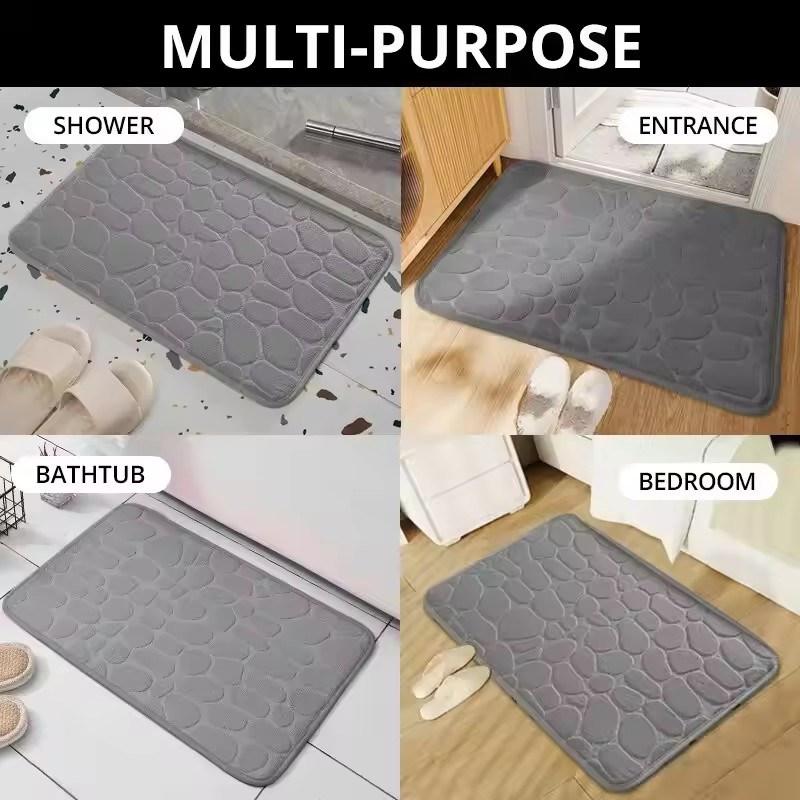 1PCS embossed fiber carpet, bathroom living room anti slip mat, pebble floor mat, household items