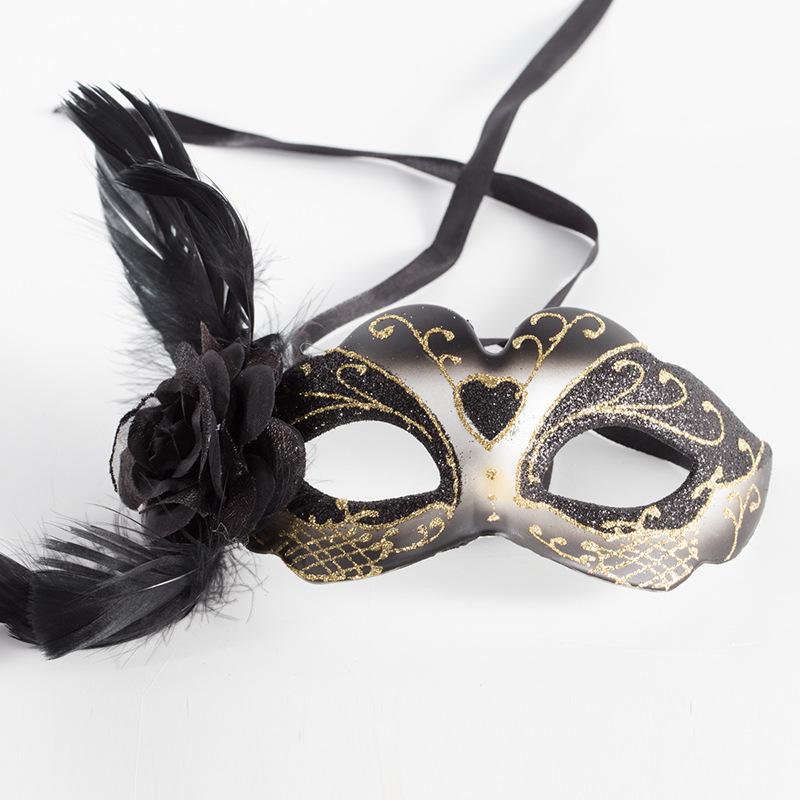 Новый европейский и американский Хэллоуин Половина лица Детское выступление Фестивальная вечеринка Украшения Половина лица Маска на Хэллоуин чёрный