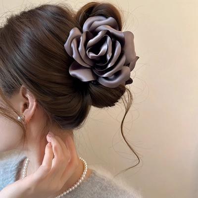 Elegantní sponka do vlasů ve tvaru růže pro ženy a dívky, všestranná sladká sponka do vlasů, vynikající žraločí spona, dárky