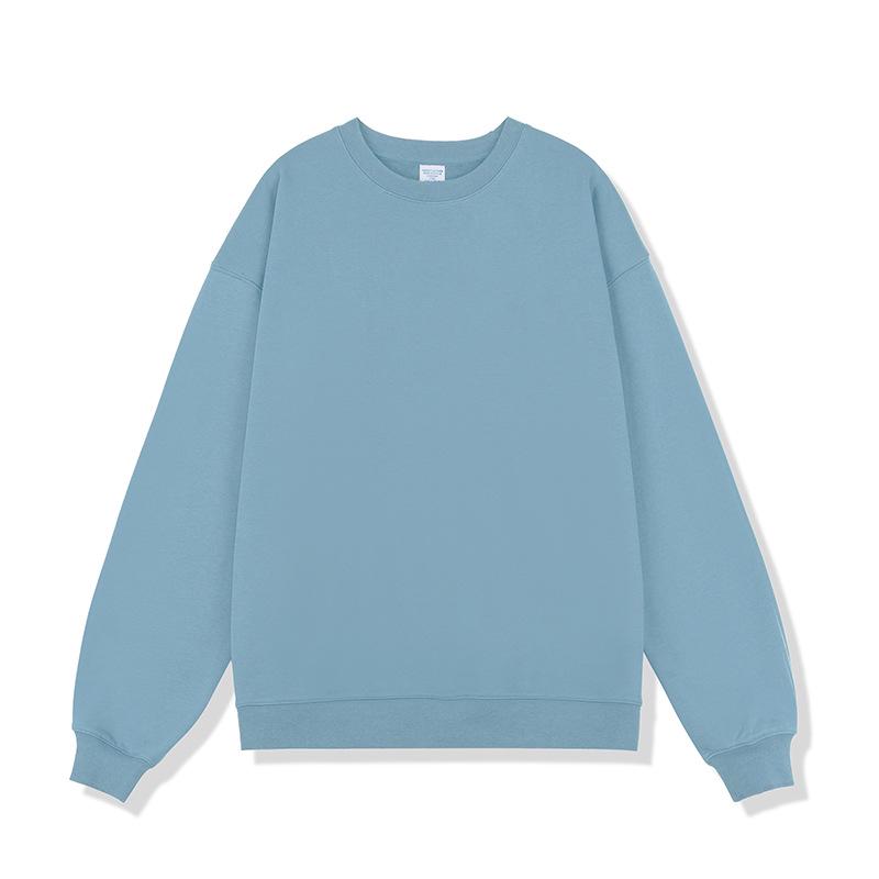 Herren Schweres Frottee Sweatshirt: Einfarbig, Herbst/Winter-Stil mit Rundhalsausschnitt - Trendiges europäisches und amerikanisches Design