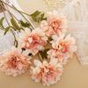 Artificial Flower Realistic Delicate Home Party Ornament Solid Color Fake Dahlias with Stem for Wedding Celebration