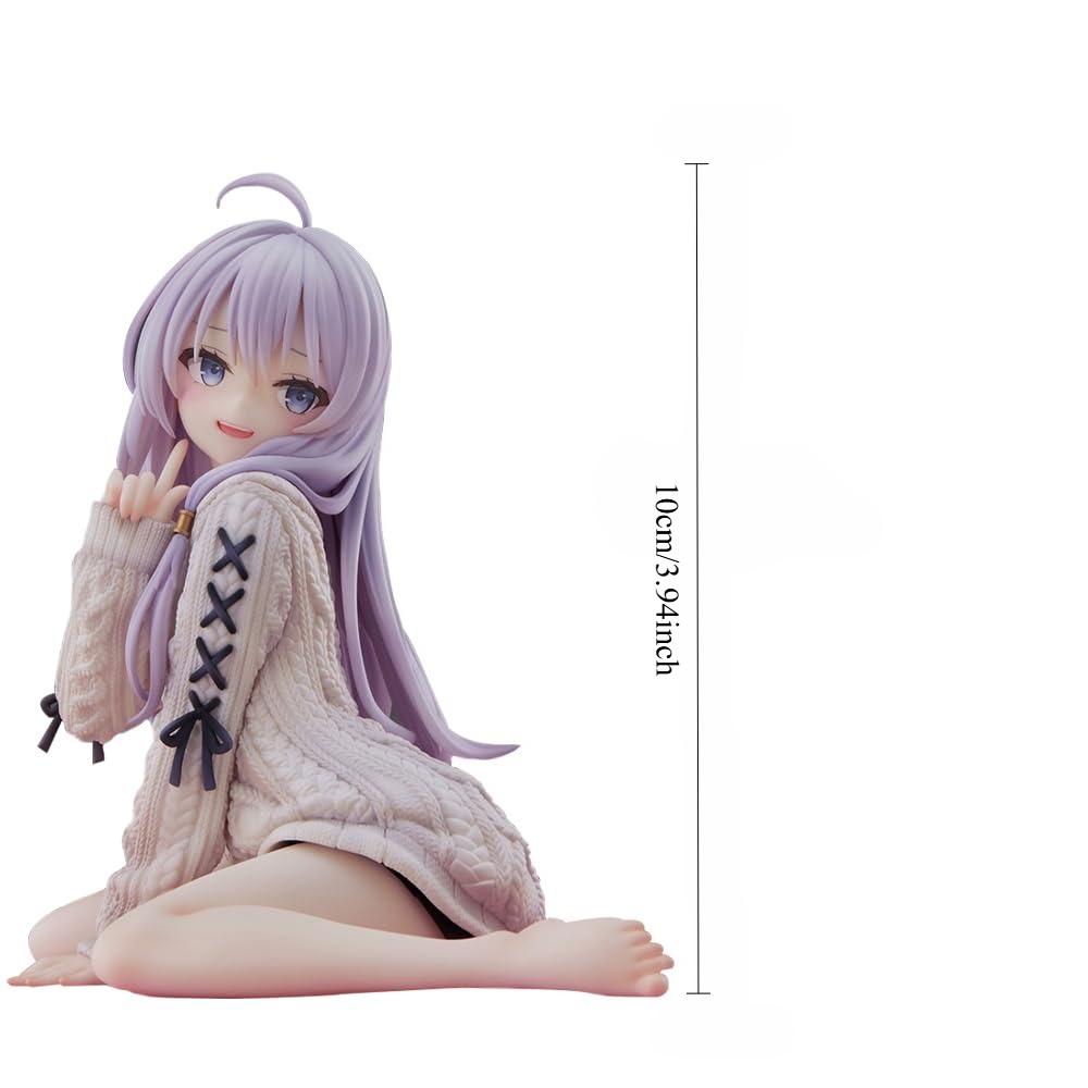 10cm Anime Witch Journey Flying Sweater Sitting posture Ilena Cute Girl PVC Doll Collection Model Doll Desktop Decoration