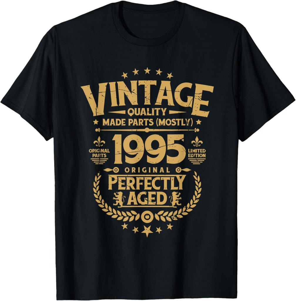 Vintage 1995 Limited Edition 30th Birthday Gifts 30 Year Old TShirt Unisex Summer Streetwear Tops Customizable Summer Tops