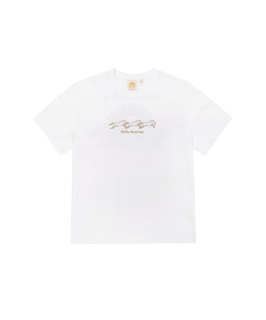 HELLO SUNRISE Hs Traveling Horse Tee _White