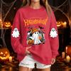 Women's Fashion Casual Halloween Print Neck Pullover Sweatshirt