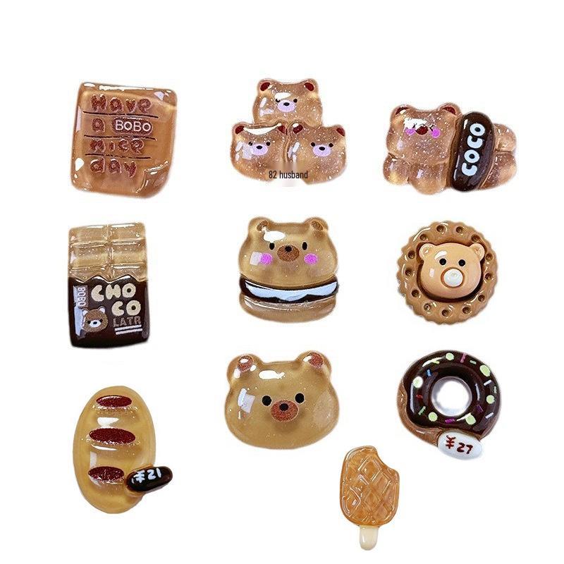 Cartoon Glitter Bear Resin DIY Jewelry Phone Case Cream Glue Hair Accessories Handmade Kit