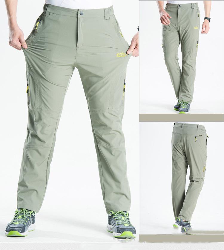 Summer Hiking Pants Men Waterproof Pants Zipper Pockets Trousers Lightweight Fishing Pants