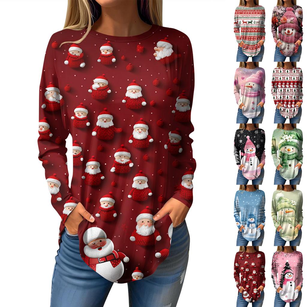 Dámská trička Podzimní ležérní trička s dlouhým rukávem Mikina Vintage grafický potisk Top Pulovr Valentýn