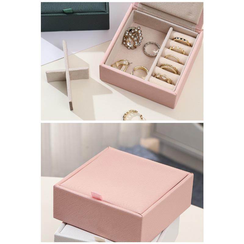 Minimalist Vintage Jewelry Organizer - Portable Travel Box with Display for Earrings Necklaces Rings & Accessories