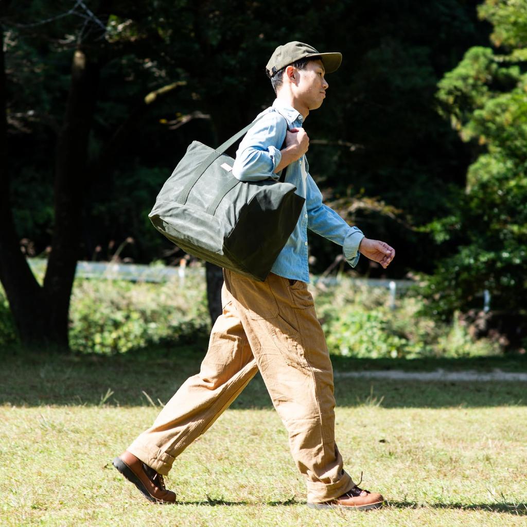 asobito Container Storage Storage Natural Cotton Canvas Use Tote, Large, Olive, Case, Bag, Charcoal/Firewood Bag, Waterproof, 100% Case, Authentic,