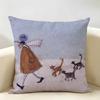 SSam Toft Art Retro Cushion Cover Natural Linen Organic Fabric DoubleSided Printing Room Sofa Decor Pillow Case