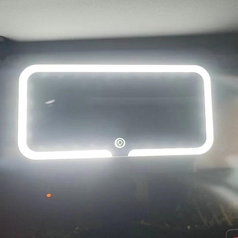 LED Car Sun Visor Vanity Mirror Car Vanity Mirror with 3 Light Modes and 60 LEDs Rechargeable Cosmetic Mirror auto Makeup Mirror