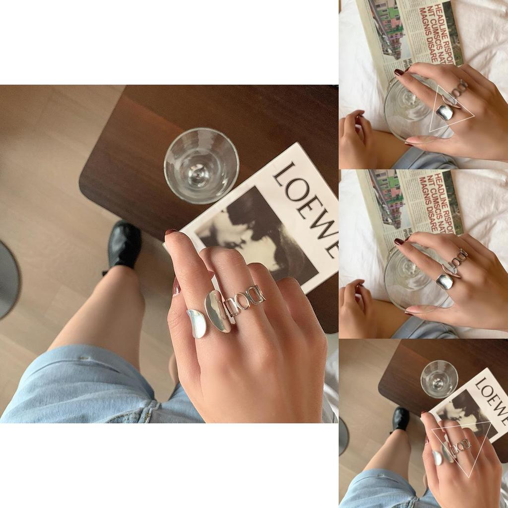 Silver Contemporary 925 Adjustable Ring Featuring Beautifully Crafted Design Hollow