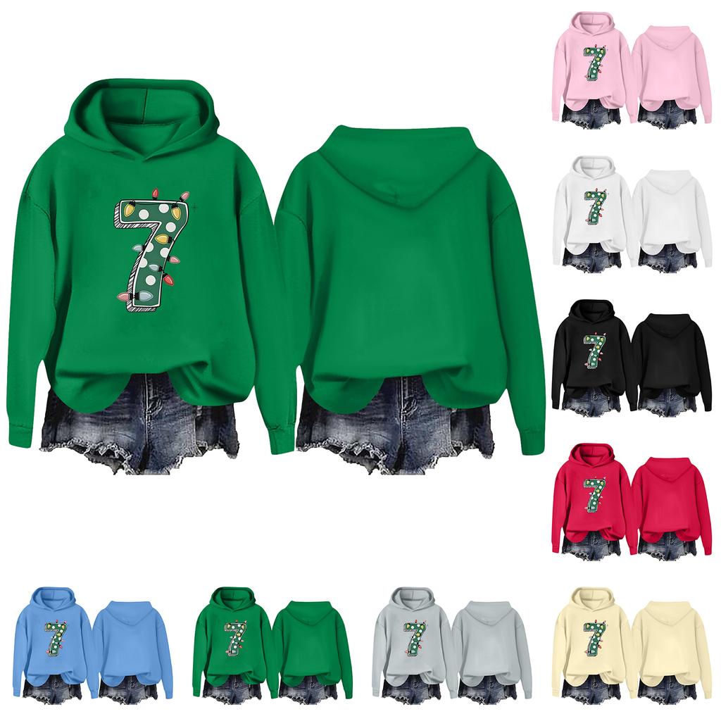 Women's Casual Fashion Outfit Sweatsuit  Printed Long Sleeved  Casual Hooded Sweatshirt