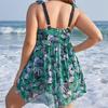 2024 Floral Plus Size One-Piece Swimsuit for Women - Skirt Style