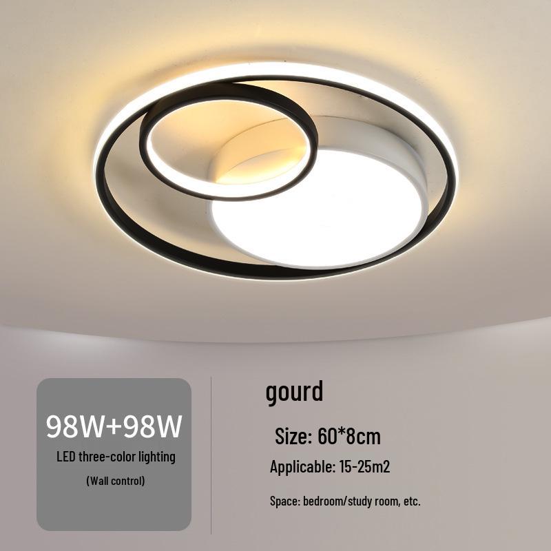 Nordic Modern LED Ceiling Light - Minimalist Black & White Design for Bedroom, Study, or Romantic Settings