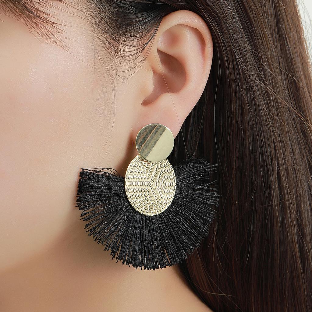 Fashion Bohemian Big Tassel Dangle White Fringe Female Earrings Drop Earrings for Women Statement Wedding 2023 Jewelry
