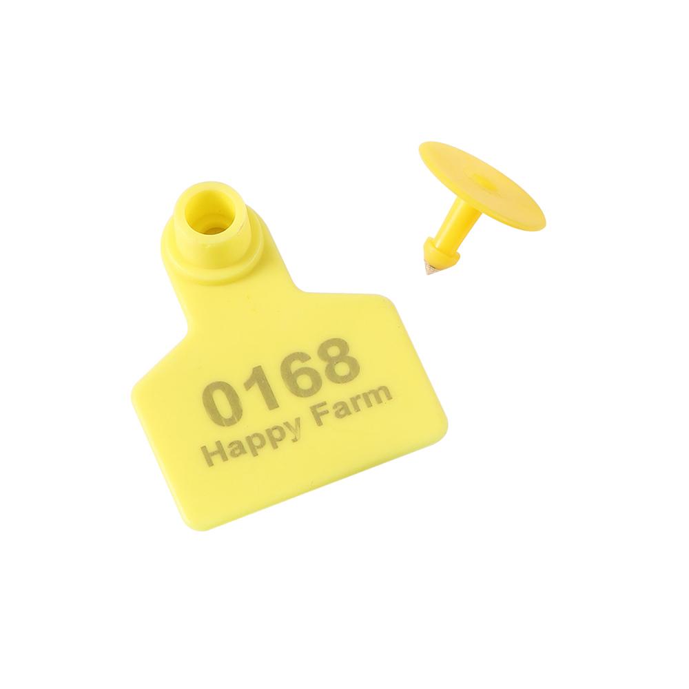 

Custom Pig Ear Tag Laser Printing Farm Name Telephone Number LOGO Pig Cattle Rabbit Farm Animal Ear Tag DIY Custom 30 Pcs жовтий