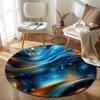 Vintage Round Rainbow Multicolor Floor Rug, Non-Slip Floor Mat for Kitchen
