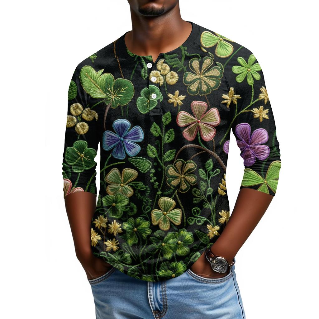 Men's Raglan Sleeve Three-quarter Sleeve Top