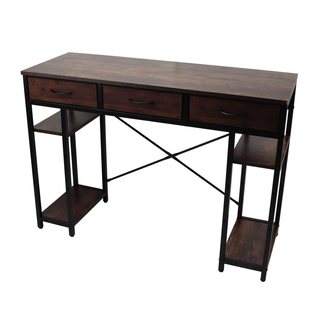 Computer Desk Retro Style Convenient Drawer Versatile Sturdy Structure Office Computer Desk Gaming Study Writing Table