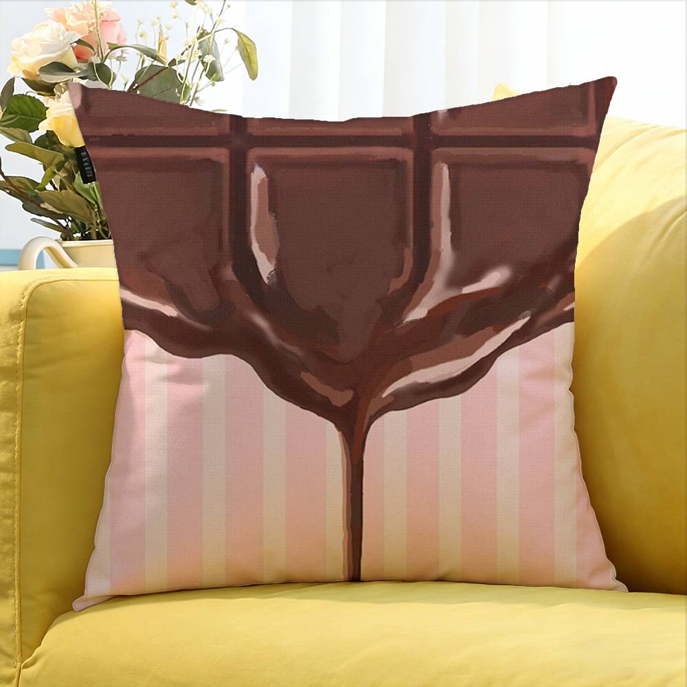 Chocolate Cartoon World Various Sizes Square Pillow Case For Car Home Bedchamber Decor