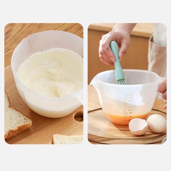 1L klar målekanne med skala Slitesterk gjennomsiktig, synlig eggekopp