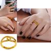 Elegant Adjustable Twist Ring For Couples Crafted From Gold Plated Brass Perfect Gift