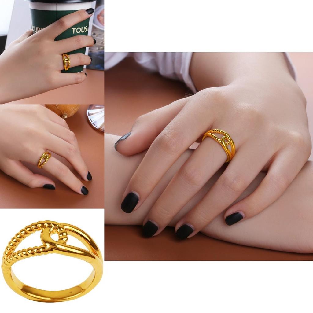 Elegant Adjustable Twist Ring For Couples Crafted From Gold Plated Brass Perfect Gift