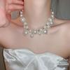 Retro Collarbone Chain Imitation Pearl Neckchain New Pearl Necklace  For Bridal
