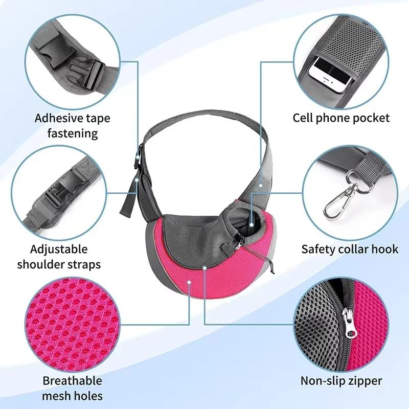 Comfortable Adjustable Pet Carrier for Cats and Small Dogs Breathable Soft Outdoor Safe Sling Pet Bag Dog Carrier Backpack