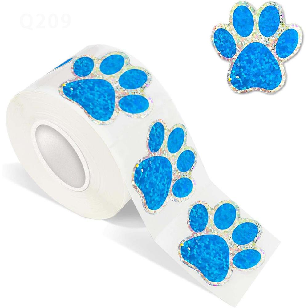 100-500Pcs Superior-Grade Blue Premium-Quality Laser Top-Grade Sticker Top-Grade Paw Top-Grade Print Top-Grade Reward Superior-Grade Stickers