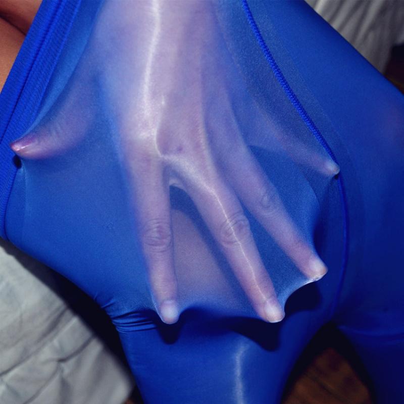 8DSuper Glossy Shiny Reflective Stockings Silky Smooth One LineT9/10 Length Open Crotch Slim Fit Candy Color Tights