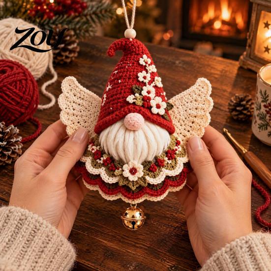 Christmas Angel Crochet Pattern DIY Kit, Make Hanging Ornament, Festive Craft Kits for Adults Kit Teens, Handmade Holiday Tree Decorations Easy