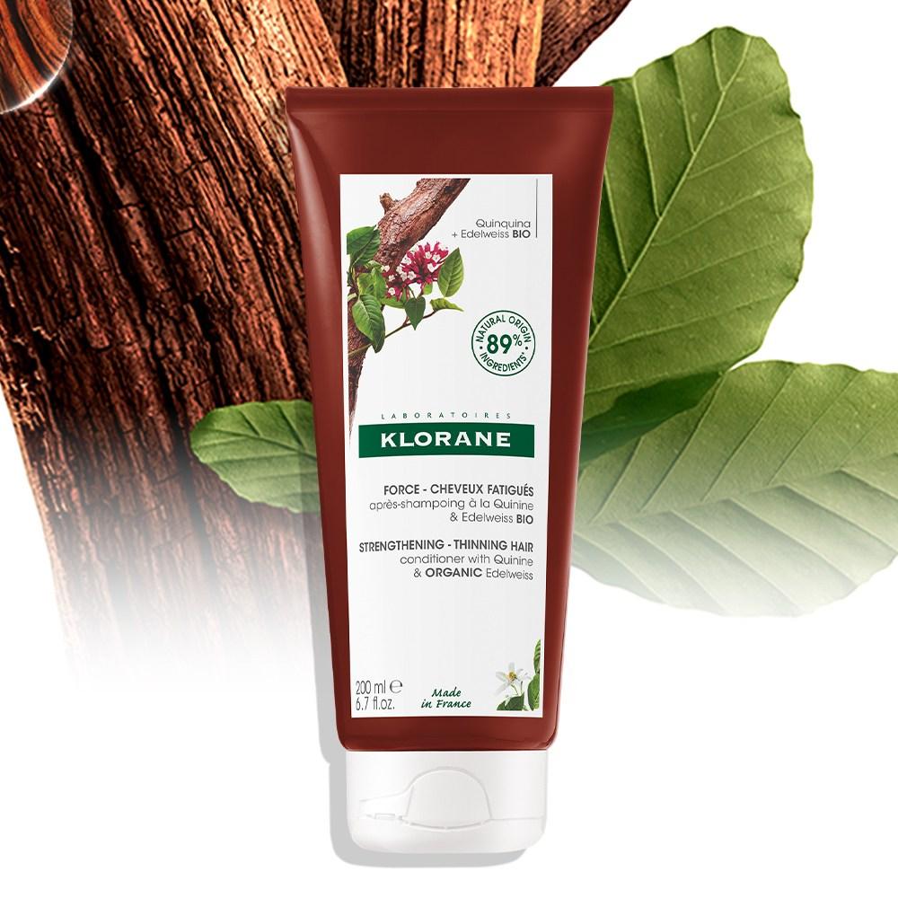 Klorane Quinine Edelweiss Odżywka do skóry głowy o łagodnym działaniu kwaśnym 200 ml + Szampon 7 ml 2 opakowania, 1 zestaw