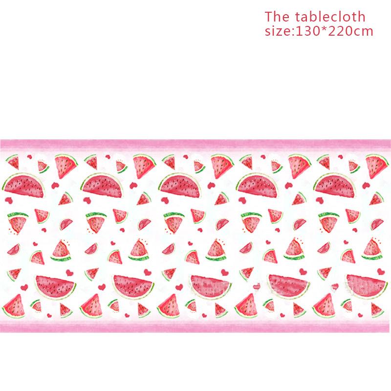 Pink Watermelon Birthday Disposable Tableware Fruit Watermelon Plates Napkins Cups Tablecloth Girls Happy Birthday Party Decor