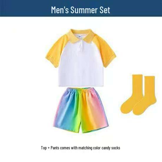 Children's Candy Color Cheerleading Outfit Set for Boys and Girls - Sports Class Uniform & Choir Clothing