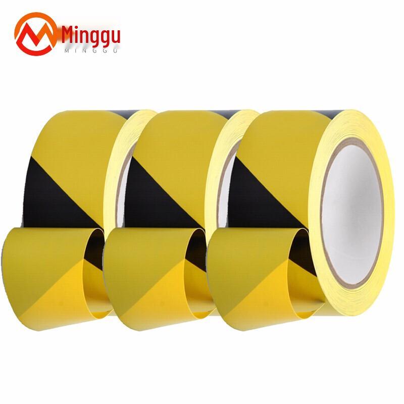 Minggu Yellow & Black PVC Safety Warning Tape (3 Rolls)