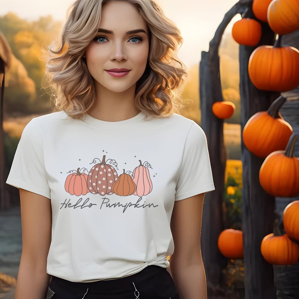 Hello Pumpkin Autumn Shirt, Fall Shirt, Pumpkin Lover Shirt, Fall Season Shirt, Autumn Shirt, Autumn Lover Gift Idea