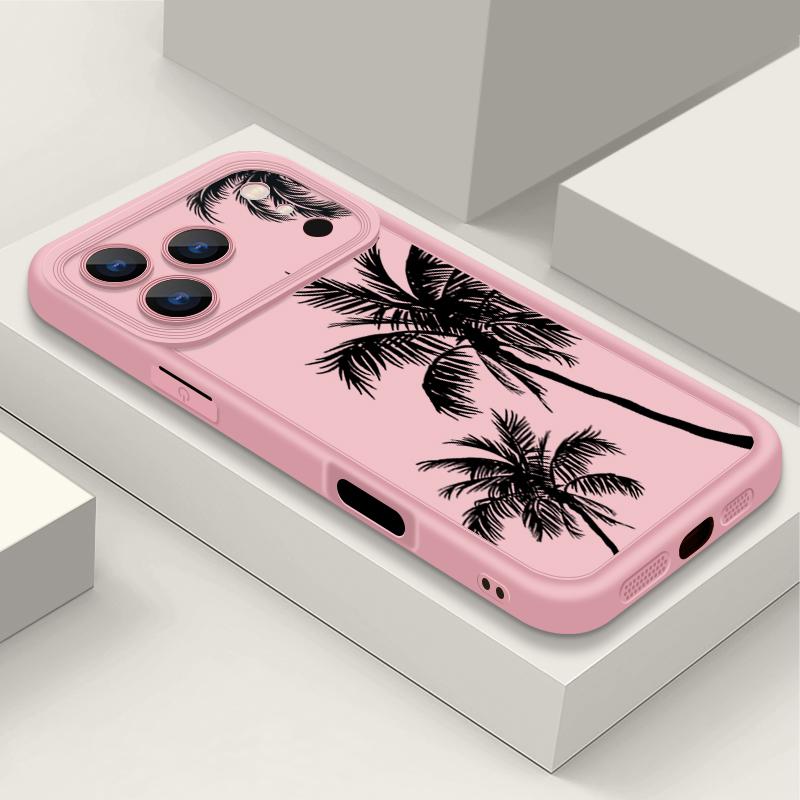 Custodia Creativa con Motivo Tramonto Cocco per iPhone 17 Pro Max 17e 16e Cover Bumper Morbida in Silicone Antiurto per iPhone 16 15 14 13 Pro Max 11