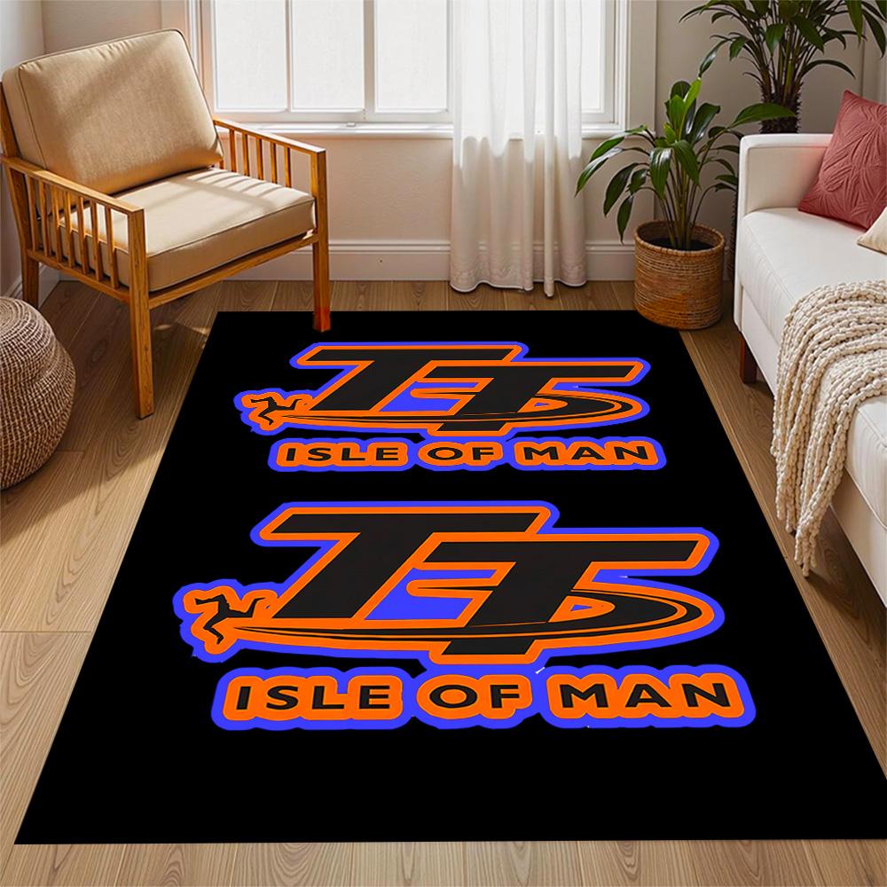 Isle Of Man Tt Course Map Themed Anti-Slip Rugs - Polyester Home Decor, Suitable for Bedrooms, Living Rooms, Doorways, Studios, and Decorations